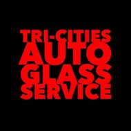 Red text on a black background: "TRI-CITIES AUTO GLASS SERVICE."