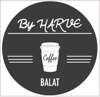A logo for a coffee shop called by harve balat
