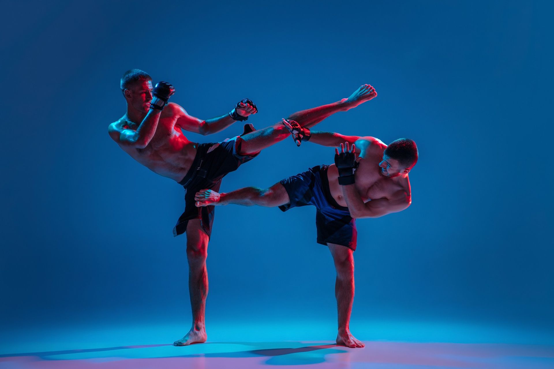 kickboxer am trainieren