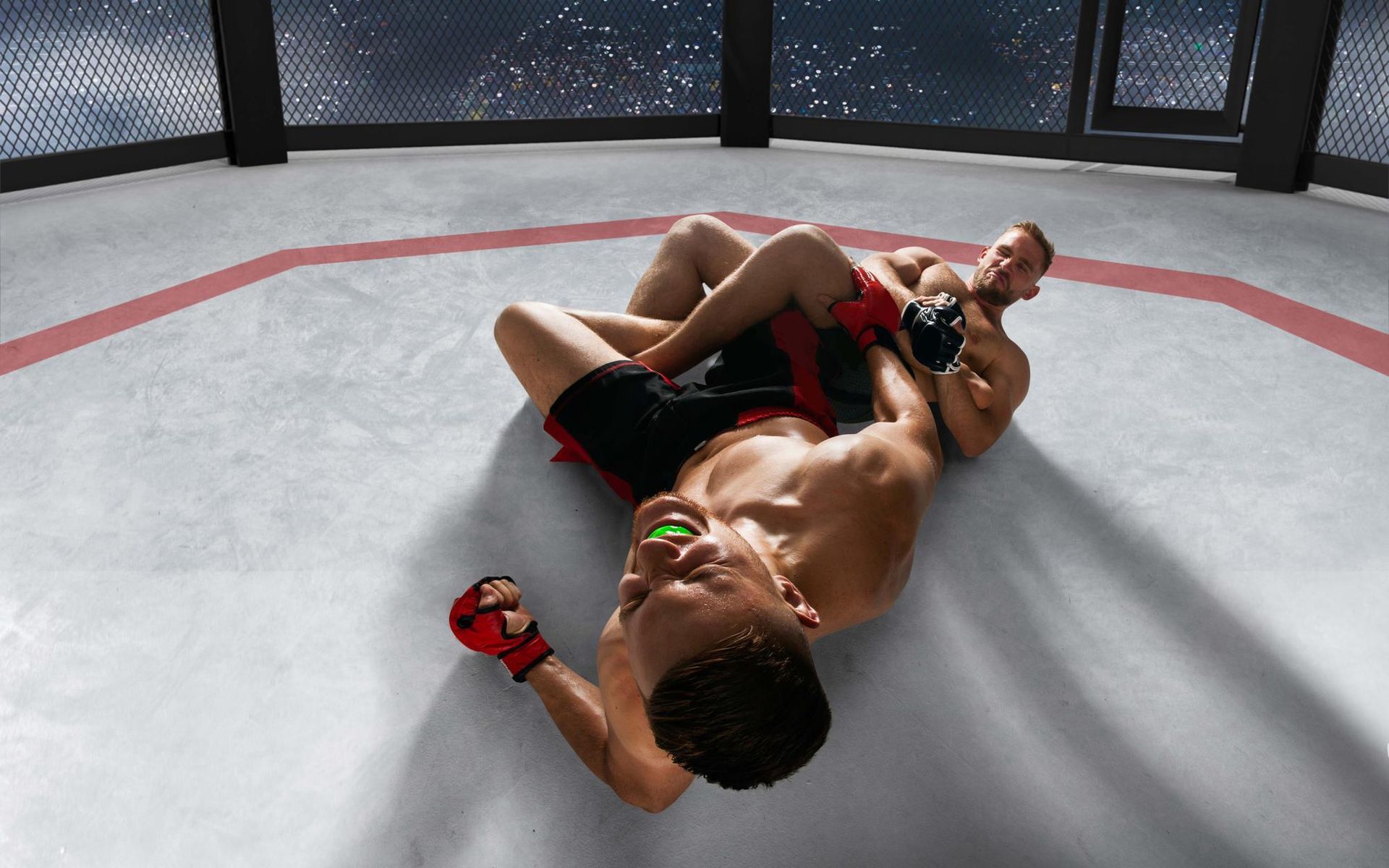 mma kämpfer am kämpfen bild