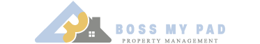 A logo for a company called boss my pad property management