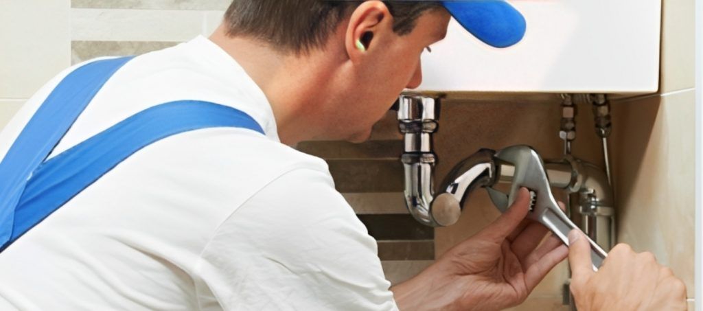 man fixing water line