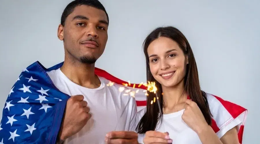 patriotic couple