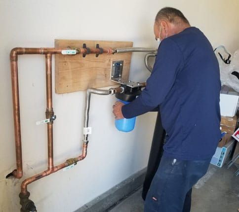 man checking pipe line
