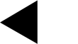 A white triangle with a shadow on a white background.