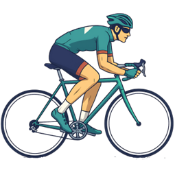 Fietser die fotosynthese uitlegt