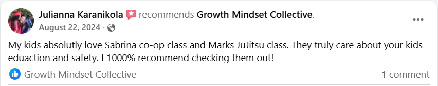 A social media post recommends the Growth Mission Collective, mentioning they help with rider education and safety.