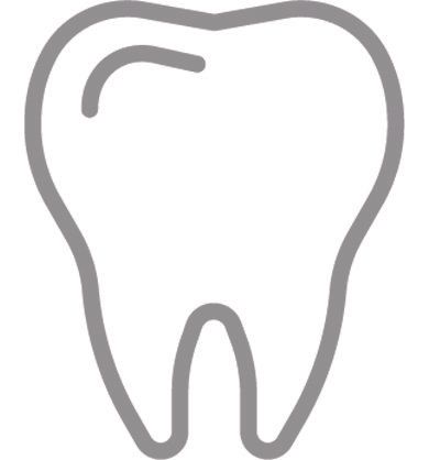 a line drawing of a tooth on a white background .