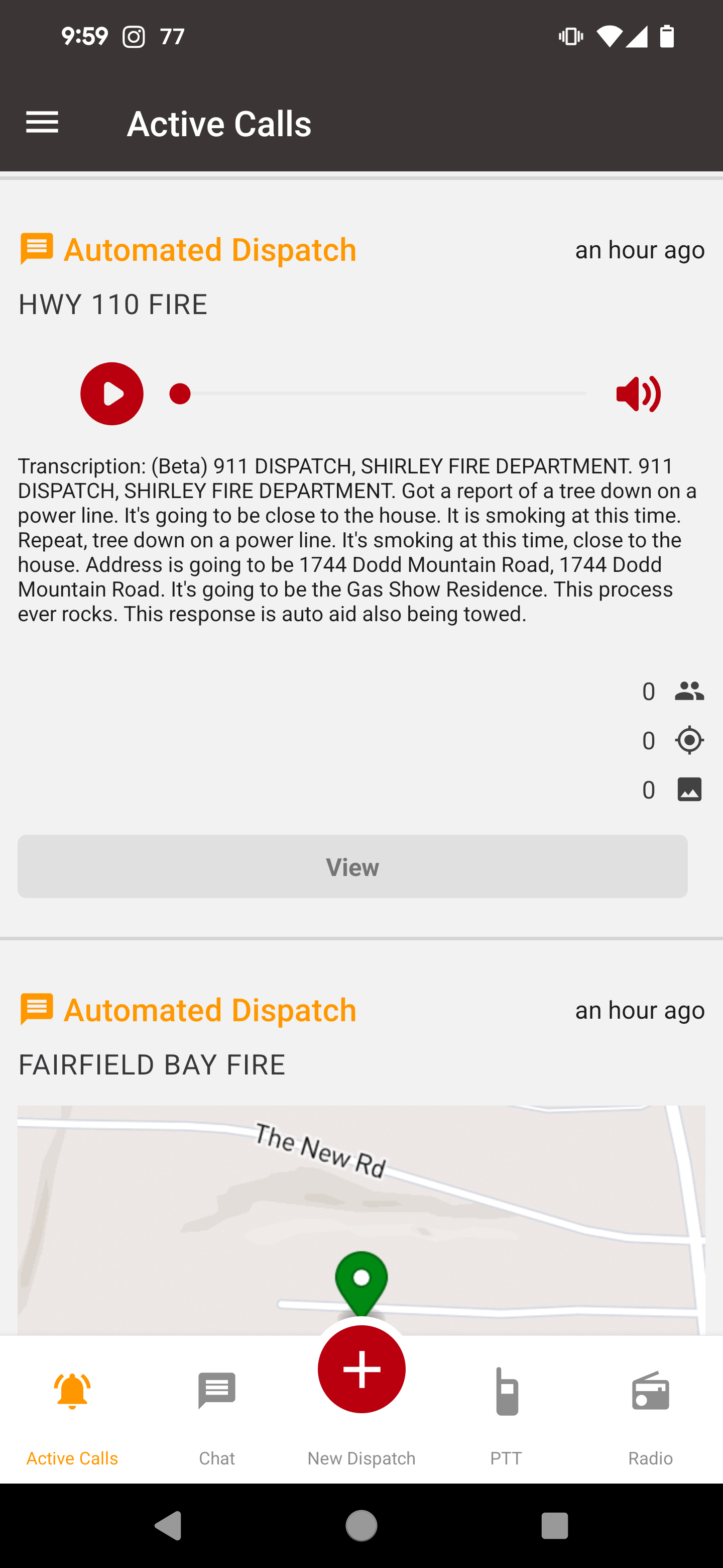 A screenshot of an active call app on a cell phone.