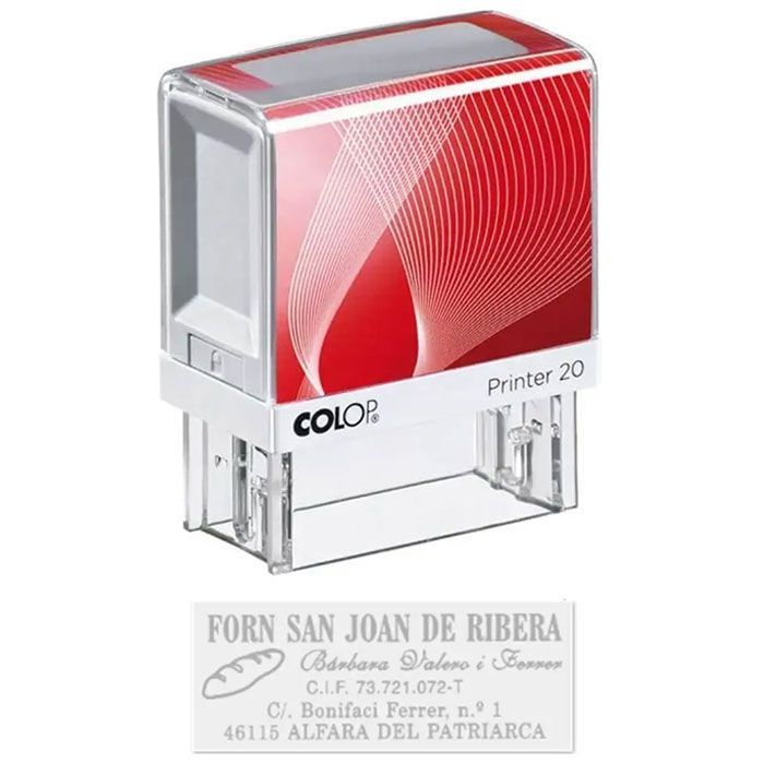 Printer 20 texto colop
Tamaño de la impresión: 14x38mm