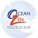 The logo for ocean zen pacific rim is in a circle.