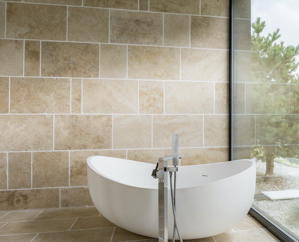 window ceramic tile wall bathroom remodel Kalamazoo Michigan