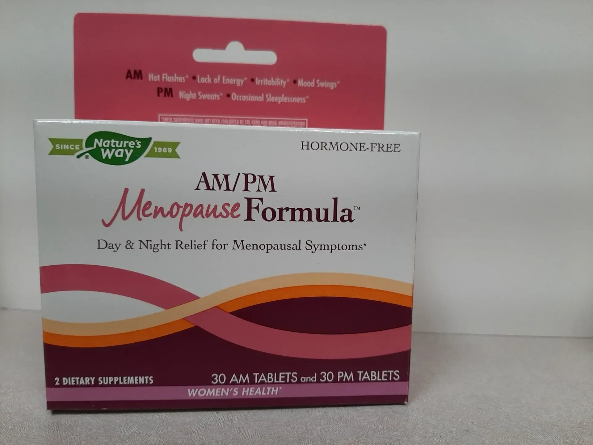 Nature's Way AM/PM Menopause Formula dietary supplement box.