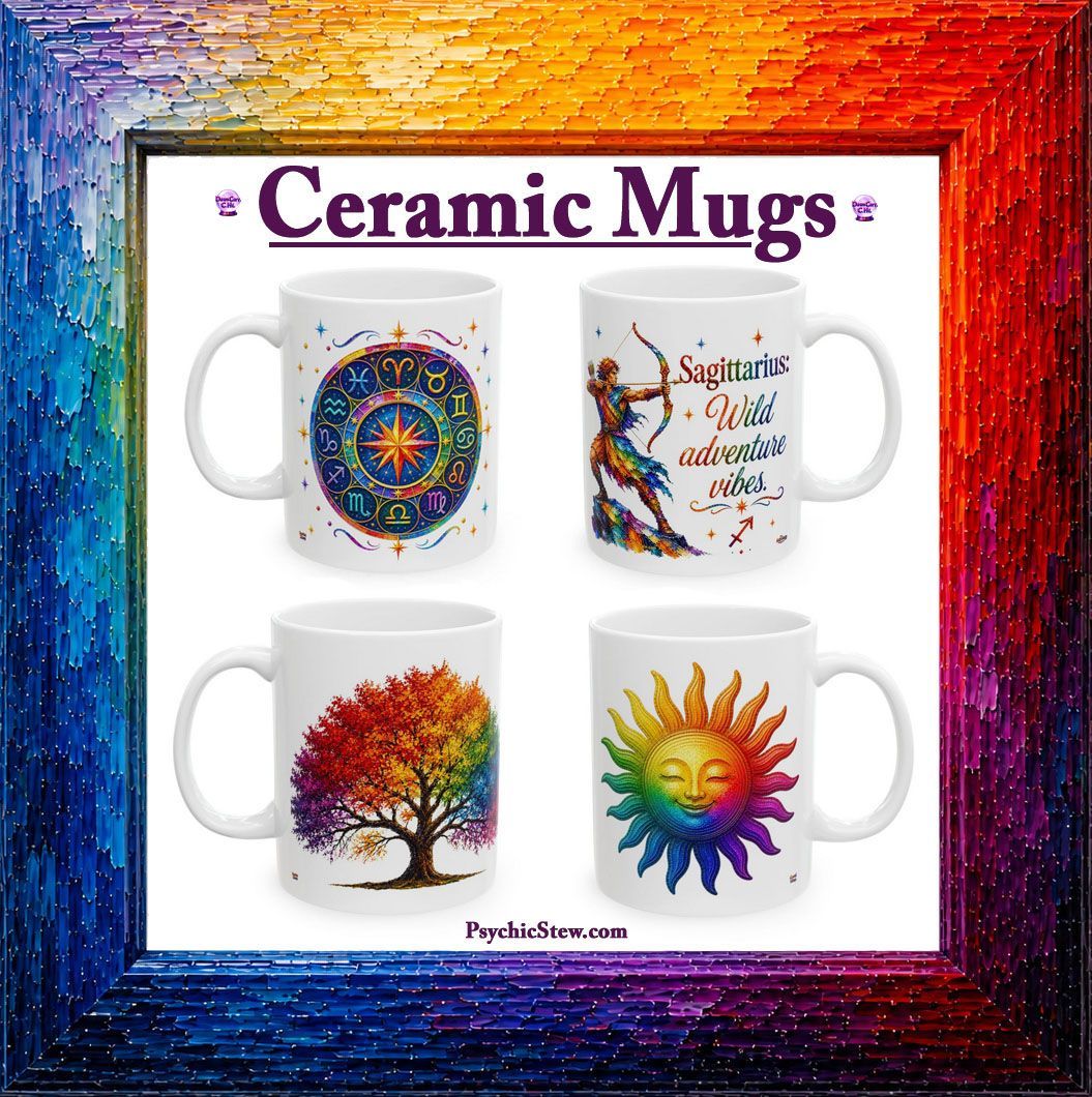 Ceramic Mugs by Dawn Carr, C.Ht. for Psychic Stew Ceramic Mugs by Dawn Carr, C.Ht. for Psychic Stew