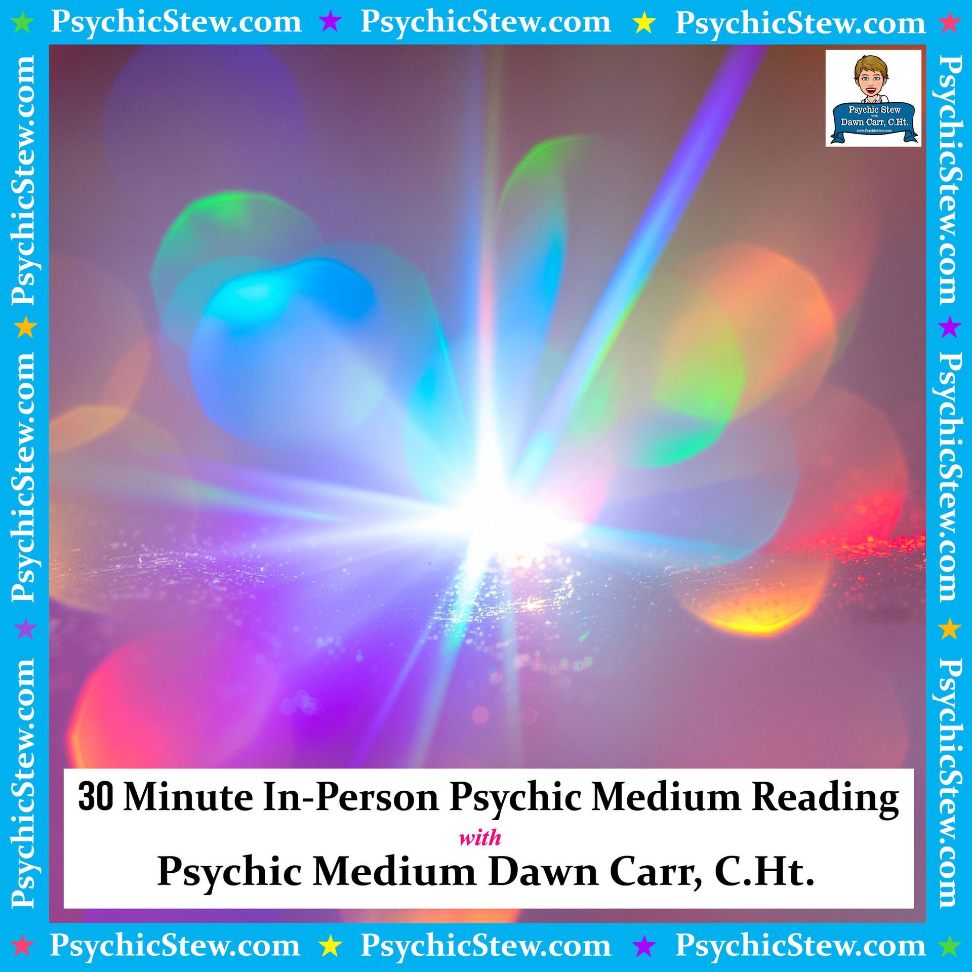 30 Minute In-Person Psychic Medium Reading with Dawn Carr, C.Ht. 30 Minute In-Person Psychic Medium Reading with Dawn Carr, C.Ht.