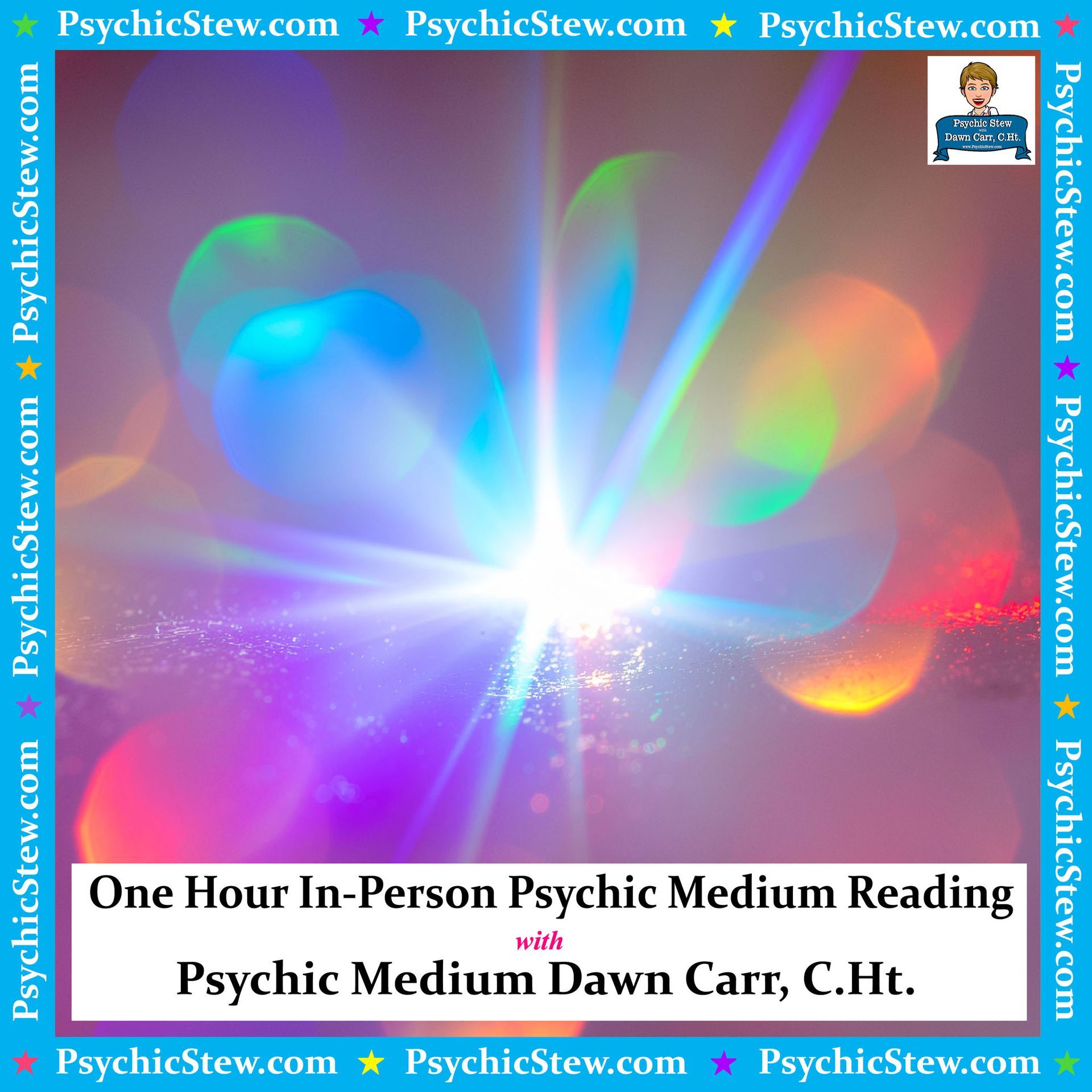 One Hour In-Person Psychic Medium Reading with Dawn Carr, C.Ht. One Hour In-Person Psychic Medium Reading with Dawn Carr, C.Ht.