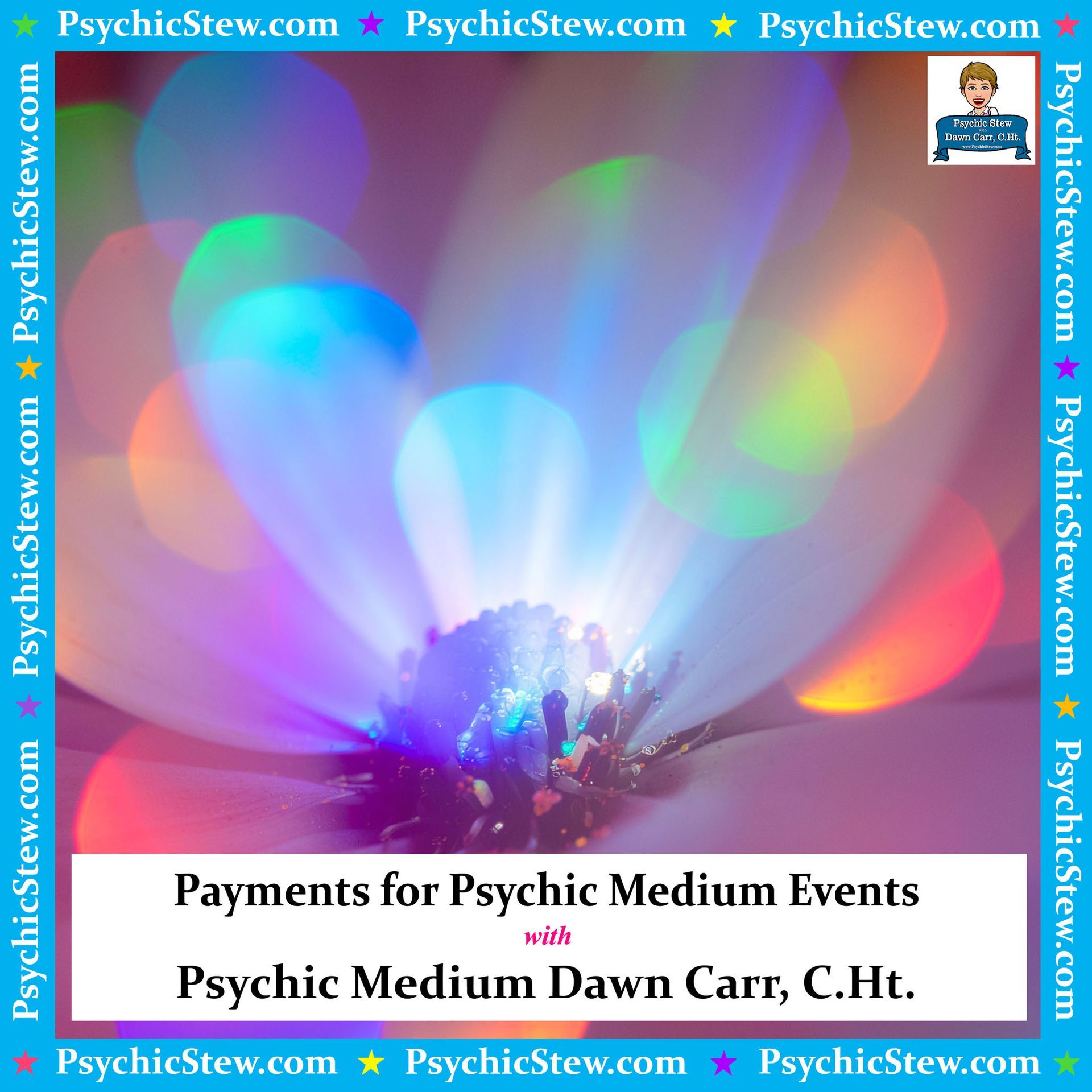 Payments for Psychic Medium Parties and Events with Dawn Carr, C.Ht. Payments for Psychic Medium Parties and Events with Dawn Carr, C.Ht.