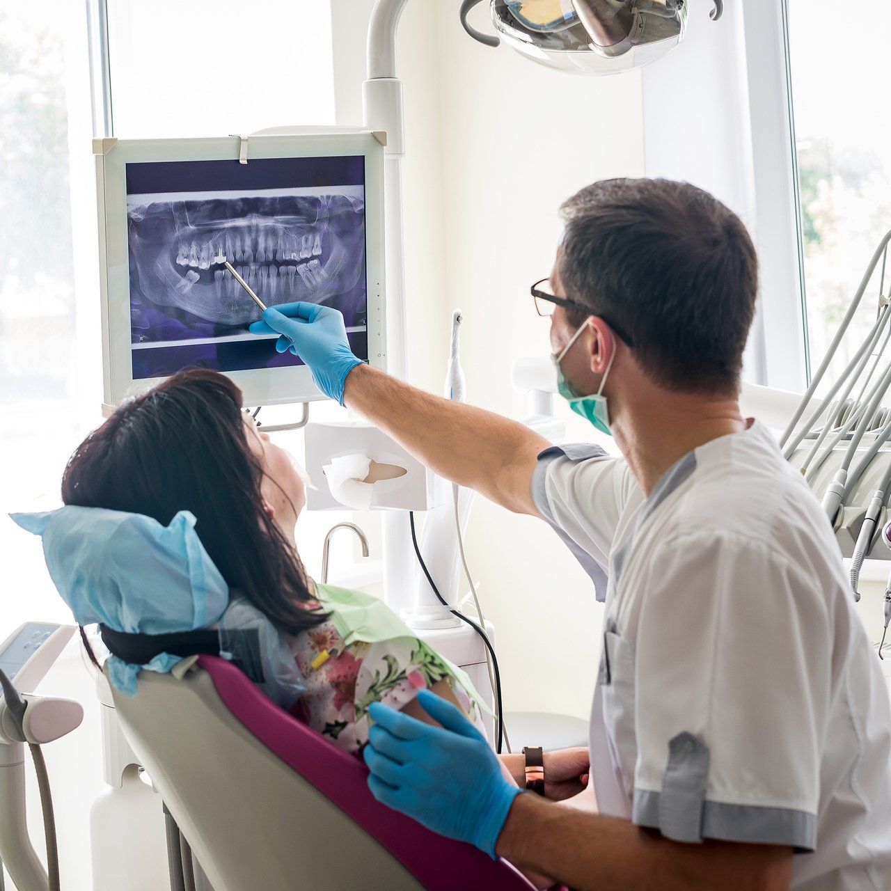 Examining Patient's Teeth Using Digital X-Ray — Katy, Texas — Katy Dental Studio