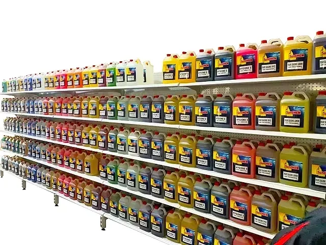 Shelves of cleaning products — Sunchem Quality Cleaning Products In Gympie, QLD