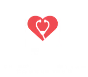 Red heart with white stethoscope.