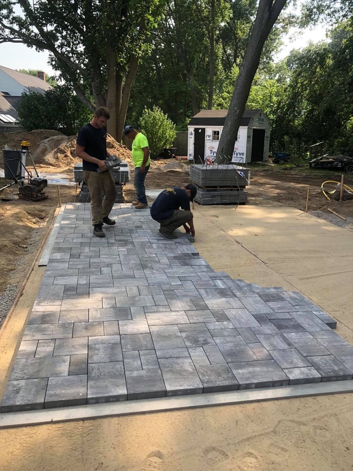 stone pation installation