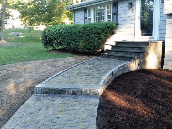 stone walkway installation