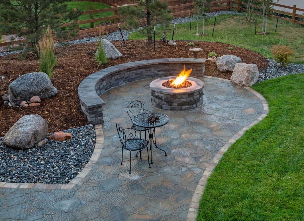 stone firepit and patio installation scituate ma