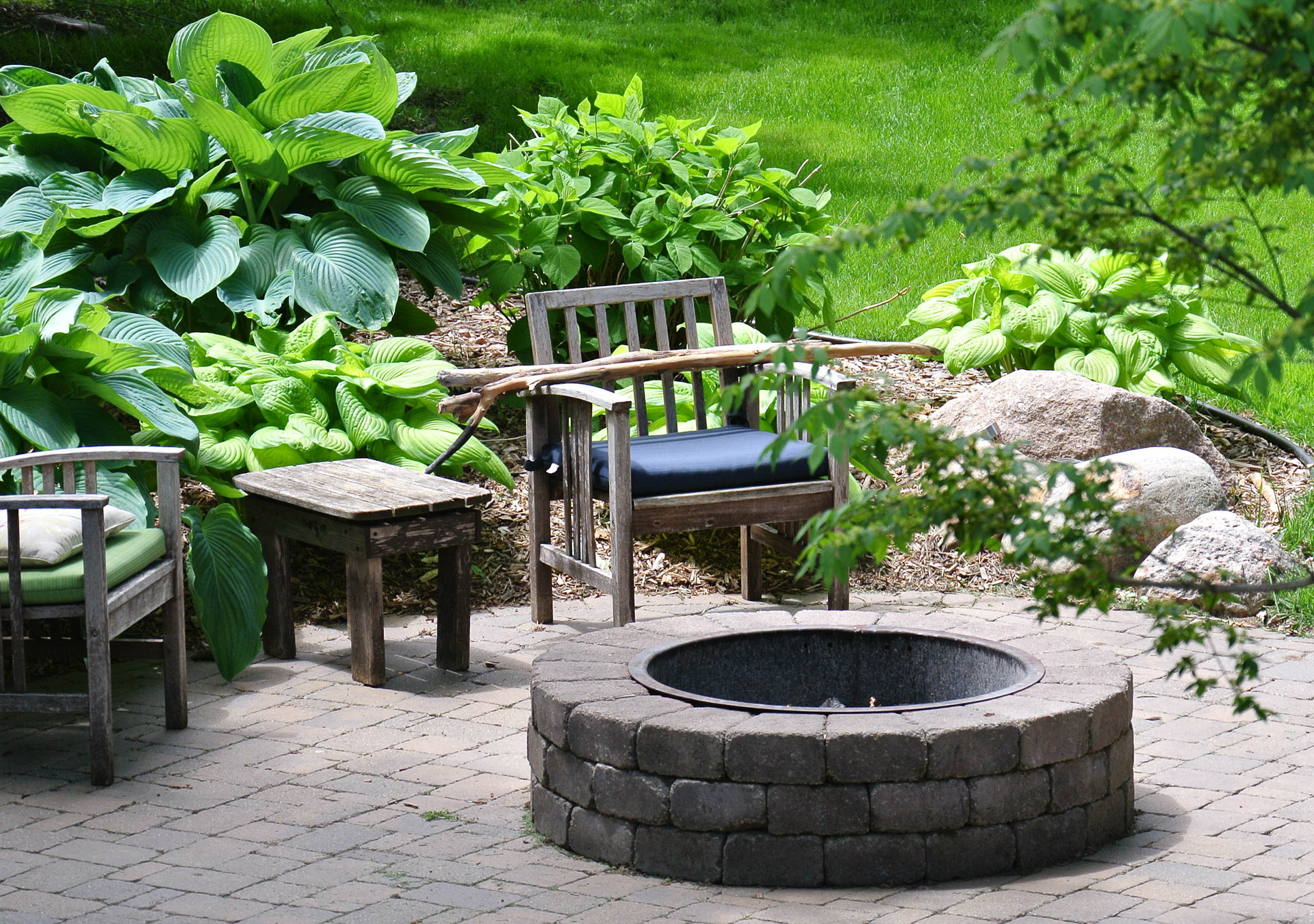 stone firepit installation norwell ma