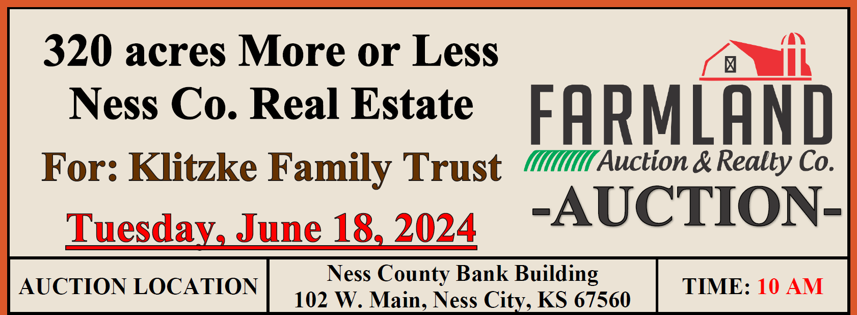 A farmland auction is scheduled for tuesday june 18 2024