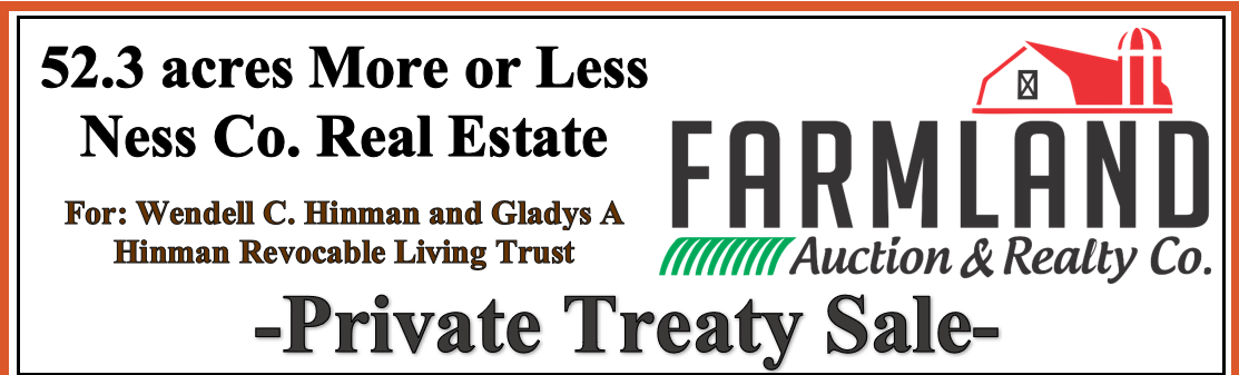 A farmland auction and realty co. advertisement for a private treaty sale