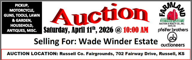 UPCOMING AUCTION** Personal Property Sale -Saturday, April 11th, 2026 UPCOMING AUCTION** Personal Property Sale -Saturday, April 11th, 2026
