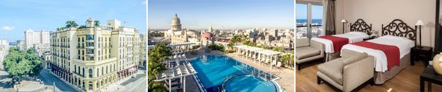 Una imagen borrosa de un edificio con piscina y un dormitorio.