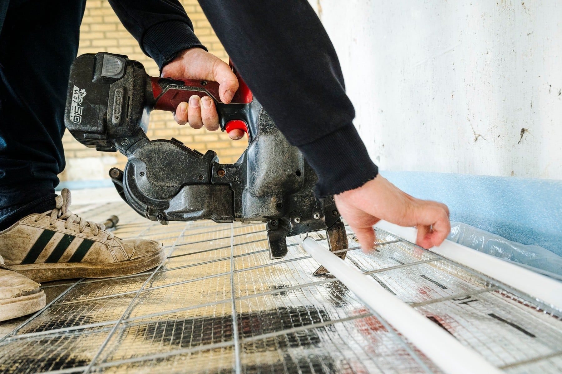 schuimbetonvloer met vloerverwarming compleet geïnstalleerd