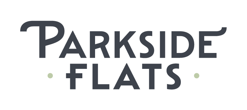 The parkside flats logo is on a white background.