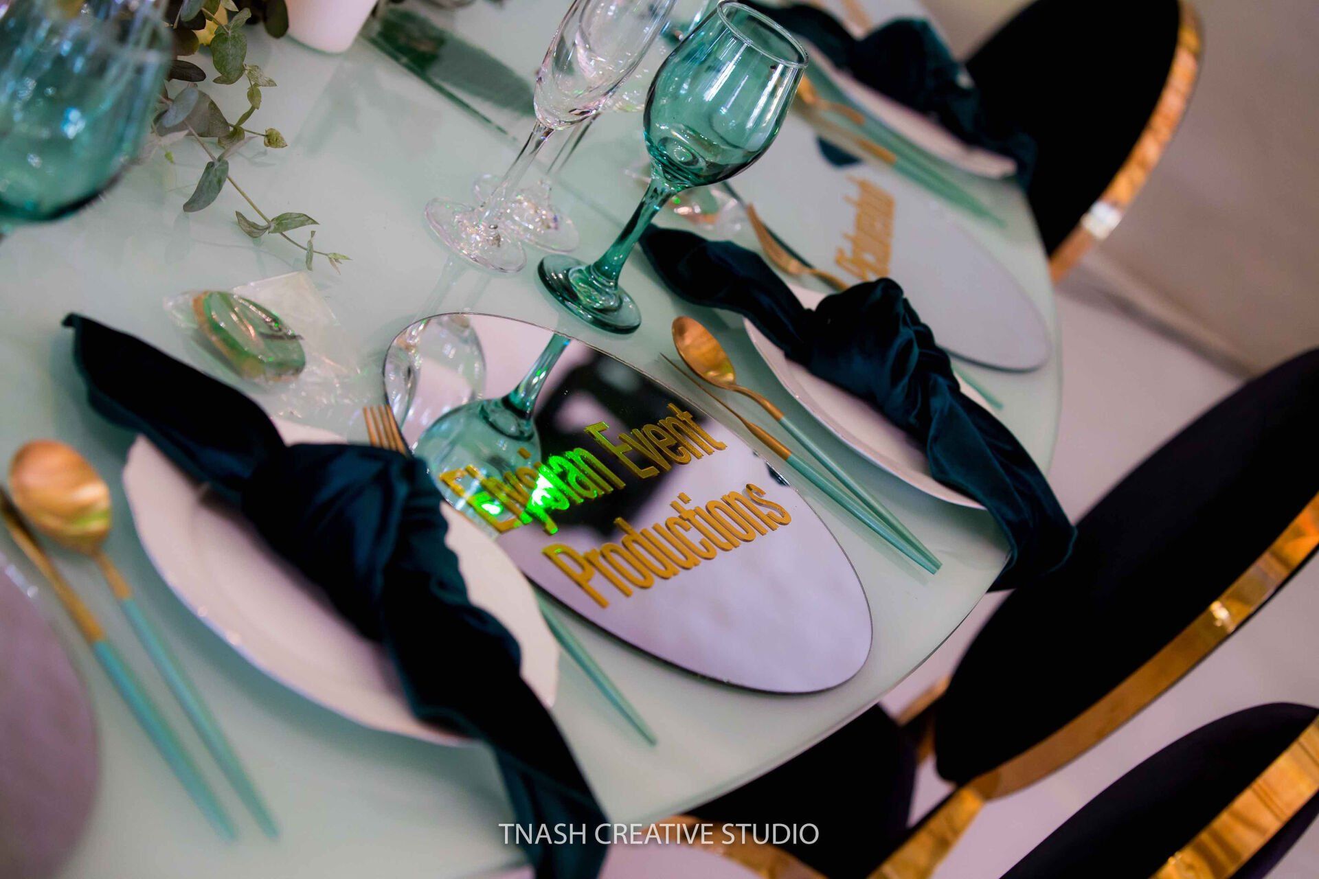 Elysian Event Productions Personalized Mirror Table Setting Idea by Elysian Event Productions Harare Zimbabwe