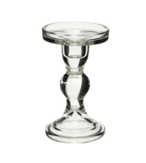 Medium Glass Pillar Candle Holder for Wedding and Event Styling and Design