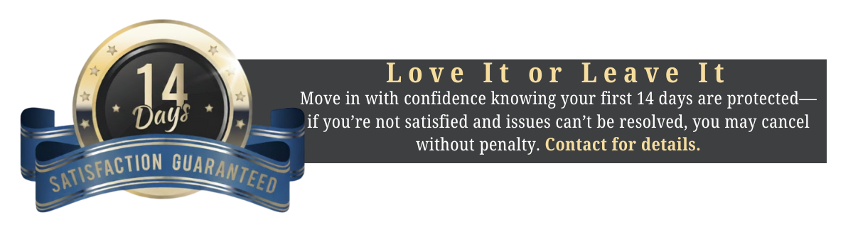 Satisfaction guaranteed for 14 days, with