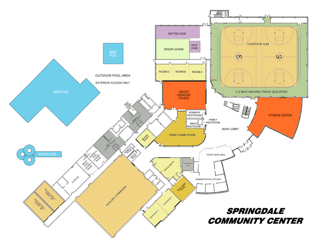 a map view of the Spingdale community center near The Wimbledons