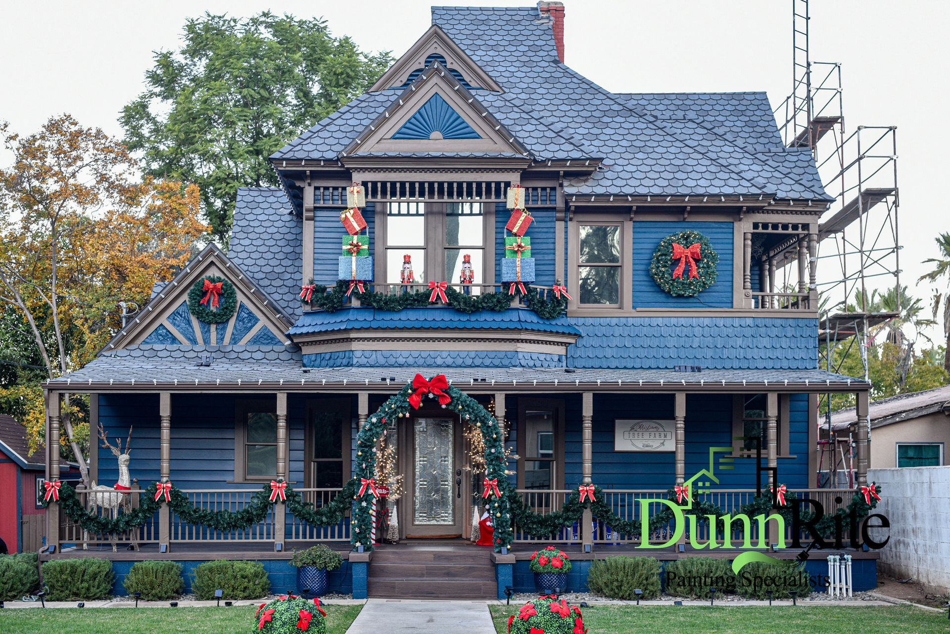 Blue Victorian house After A Paint Color Update In Redlands, CA by Dunn Rite Painting