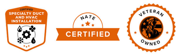 Three logos for specialty duct and hvac installation