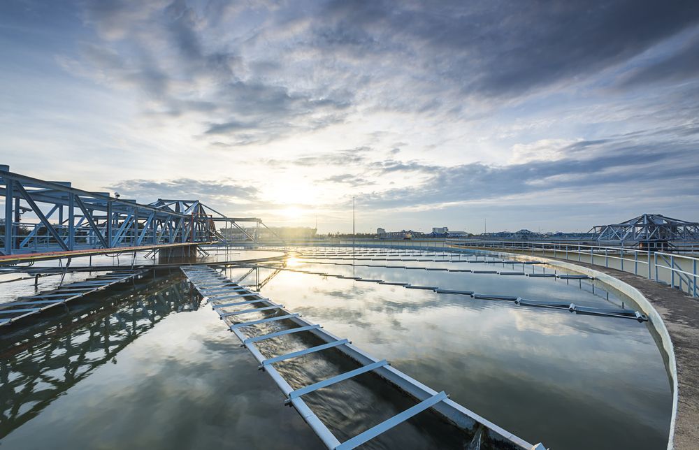 Wastewater Treatment Plant at Sunset — Raptor Waste Management In Currumbin Valley, QLD