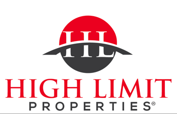 A red and black logo for high limit properties