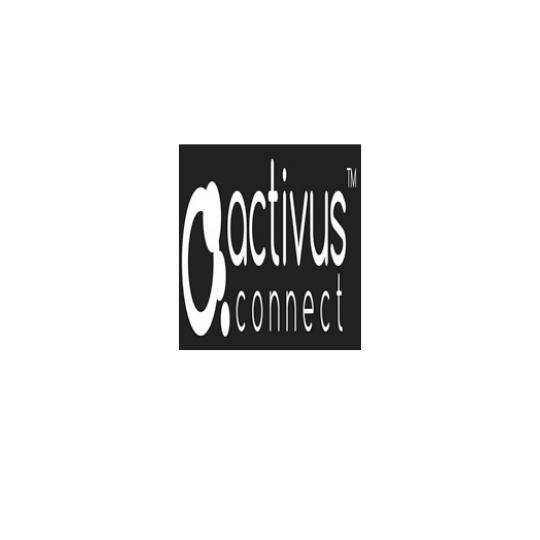 A black and white logo for activus connect