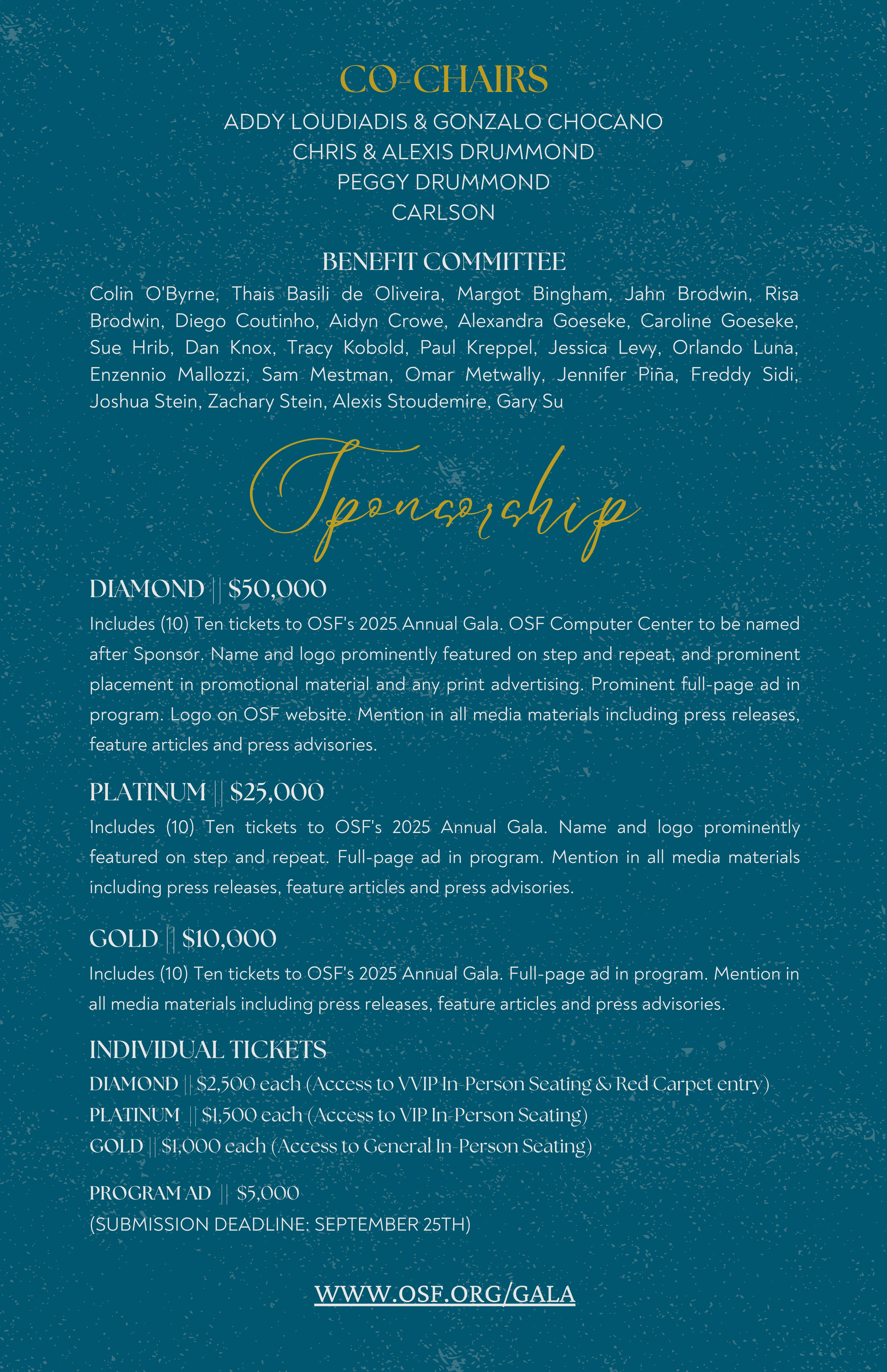 A fundraising gala invitation for the orphaned starfish foundation 2025 
annual  New York Gala at Cipriani. Andy Stein