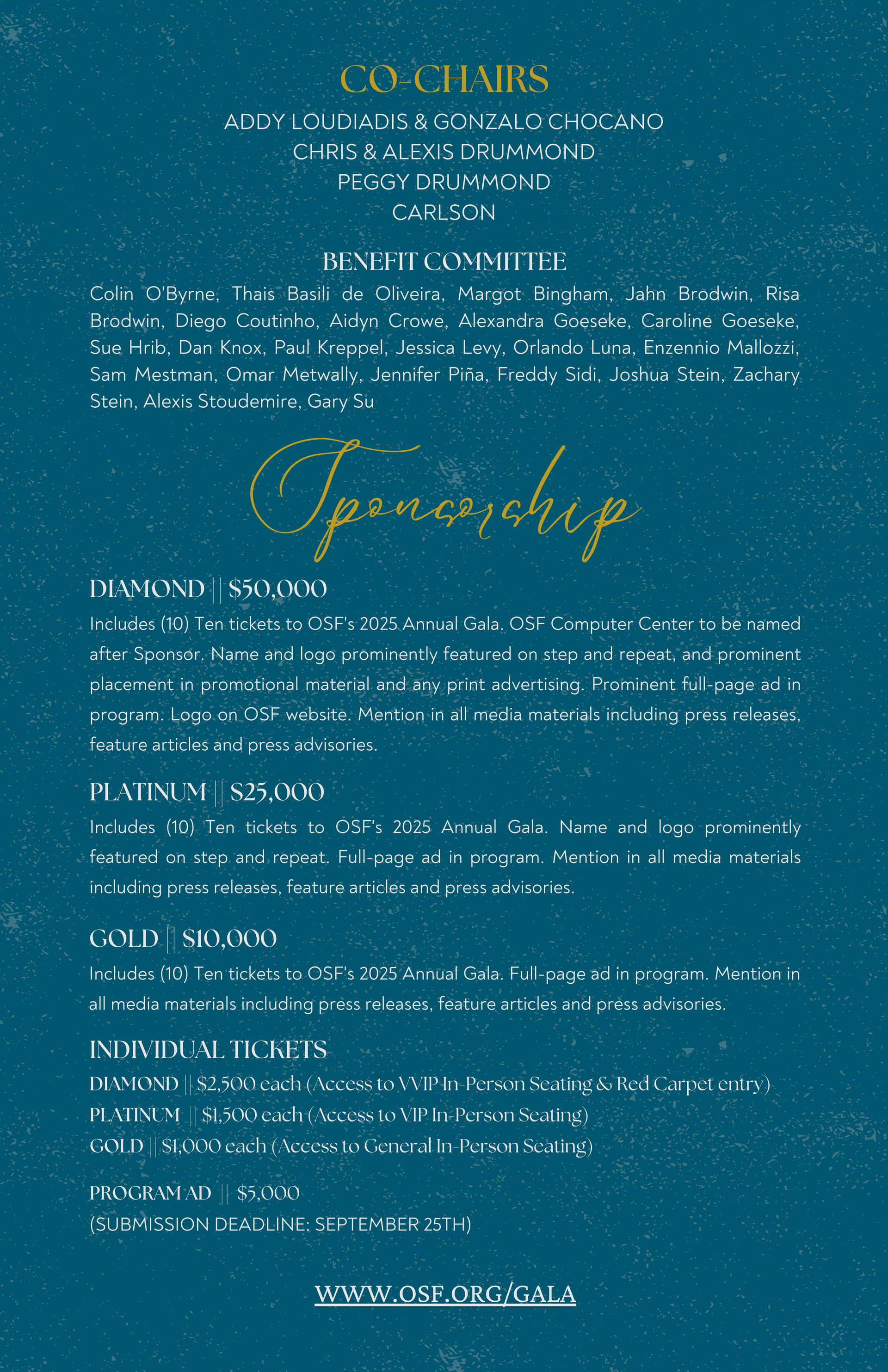 A fundraising gala invitation for the orphaned starfish foundation 2025 
annual  New York Gala at Cipriani. Andy Stein