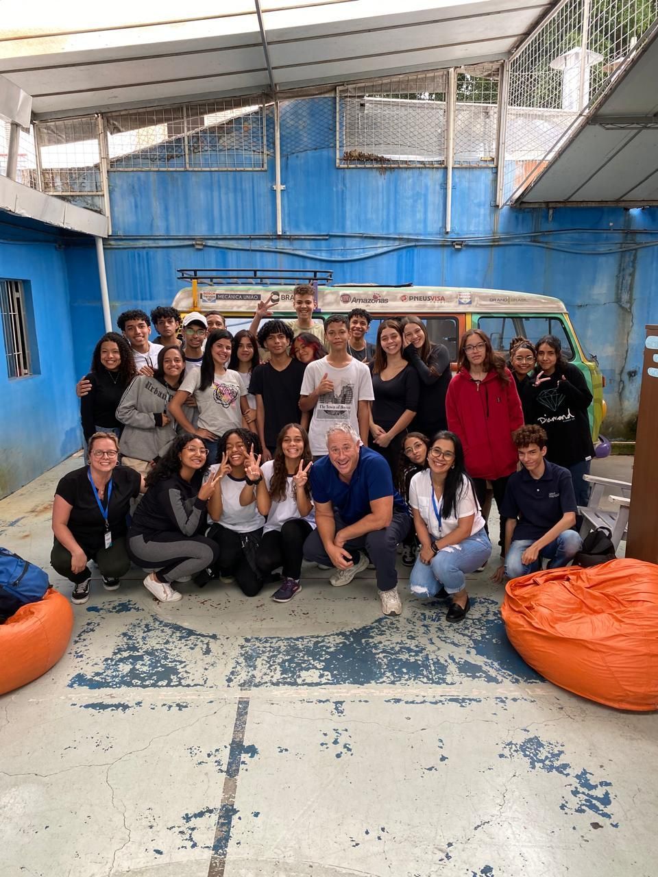 Andy Stein and students at Orphaned Starfish Tech