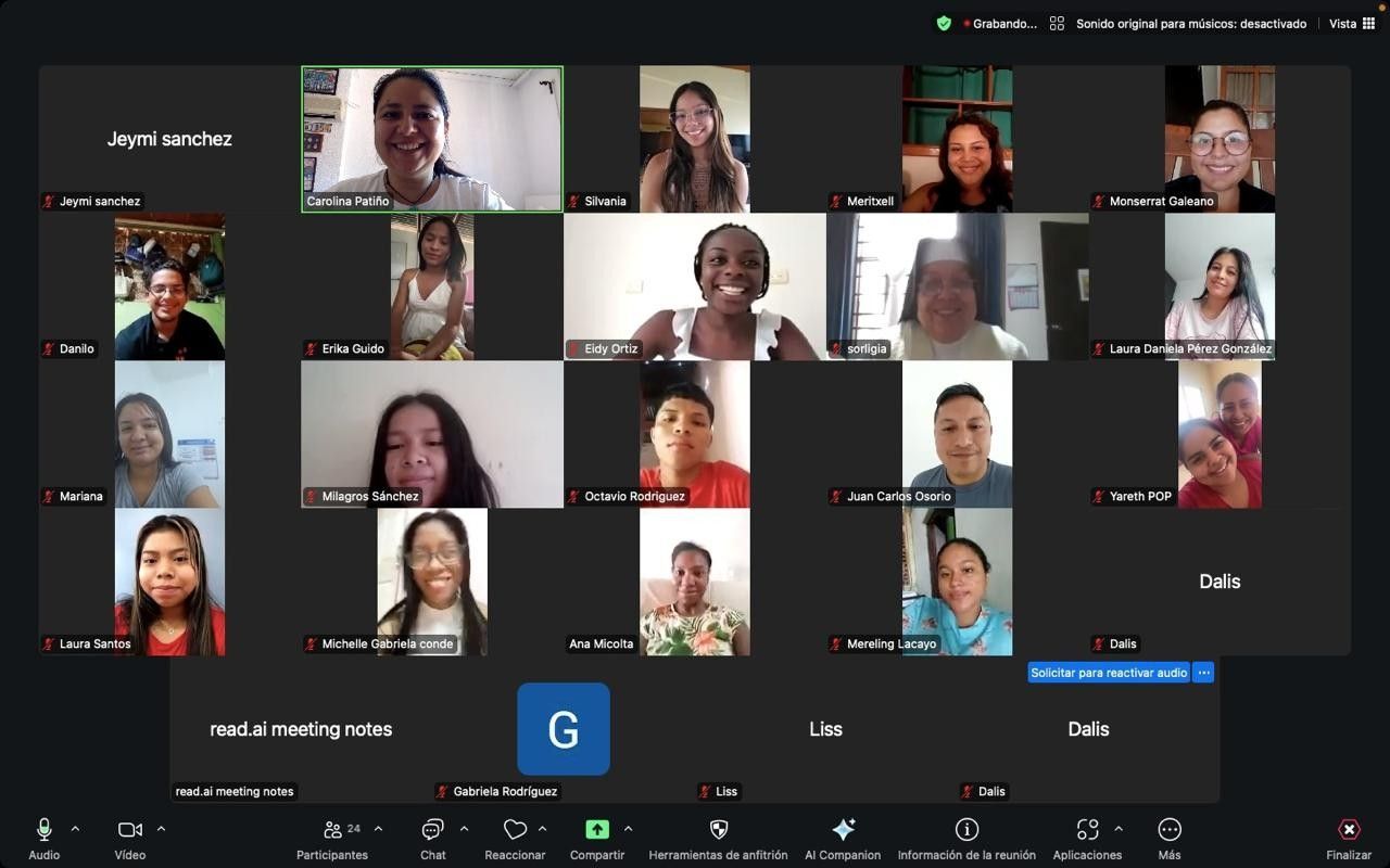 Online meeting of orphaned starfish foundation scholarship program participants Peggy Drummond Memorial Scholarship Fund andy stein