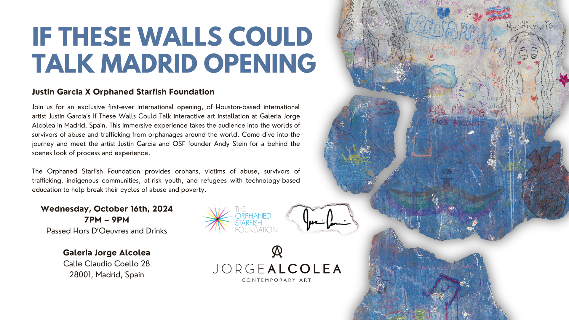 A poster that says if these walls could talk madrid opening