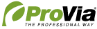 the provia logo is green and black and says the professional way .