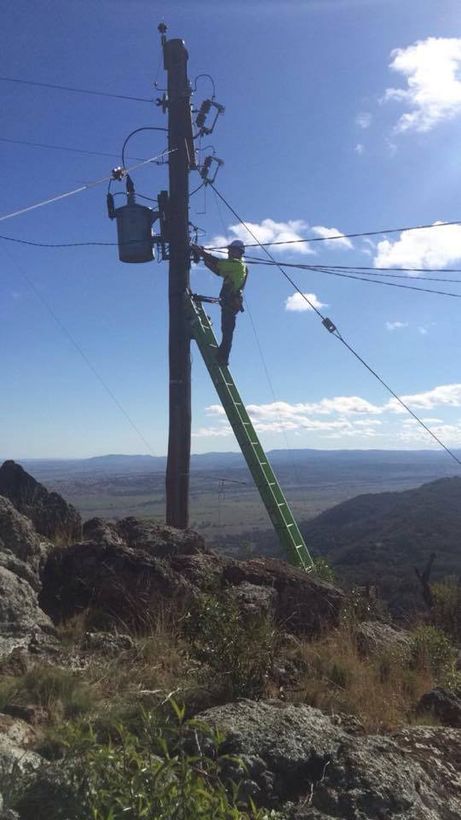 Electrician Working On Power Lines — Level 2 Service Providers in Tamworth, NSW